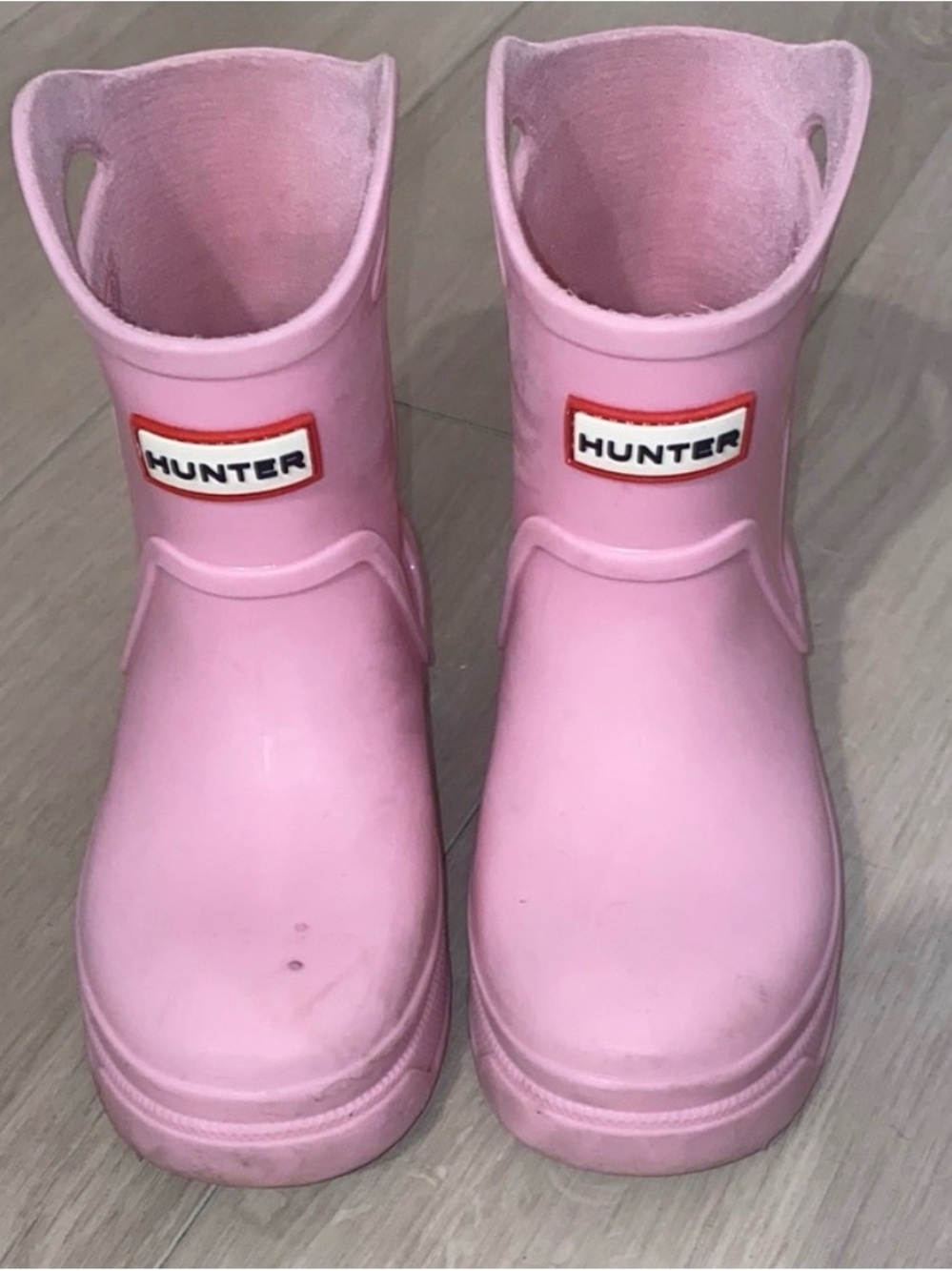 Pink hunter boots